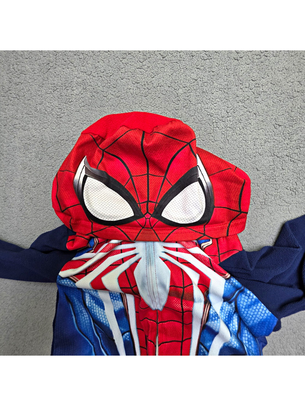 Marvel Spider-Man Miles Morales Boys Fleece Hooded Zip One Piece Pajamas 8